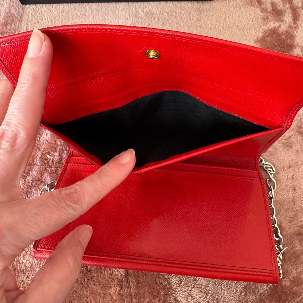 Authentic Prada Red Women's Wallet on Chain with box - Picture 6 of 9